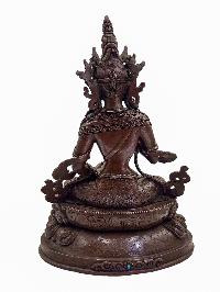 [vajrasattva], Buddhist Statue, [stone Setting, Chocolate Oxidized]