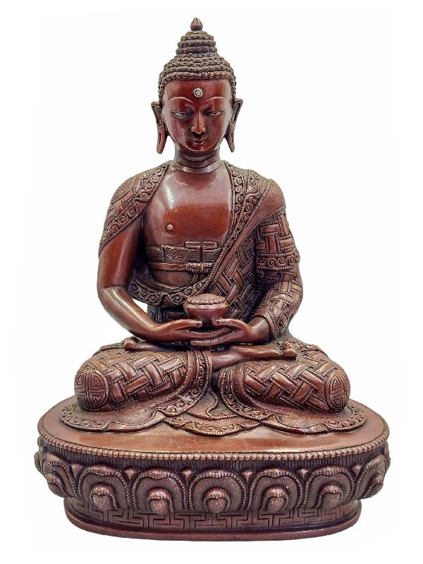 [amitabha Buddha], Buddhist Statue, [chocolate Oxidized]