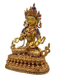 [vajrasattva], Buddhist Handmade Statue, [face Painted] And [gold Plated], [high Quality]