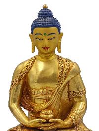 [amitabha Buddha], Buddhist Handmade Statue, [face Painted] And [gold Plated], [high Quality]