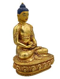 [amitabha Buddha], Buddhist Handmade Statue, [face Painted] And [gold Plated], [high Quality]