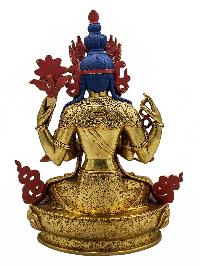 [chenrezig], Buddhist Handmade Statue, [face Painted] And [gold Plated], [high Quality]