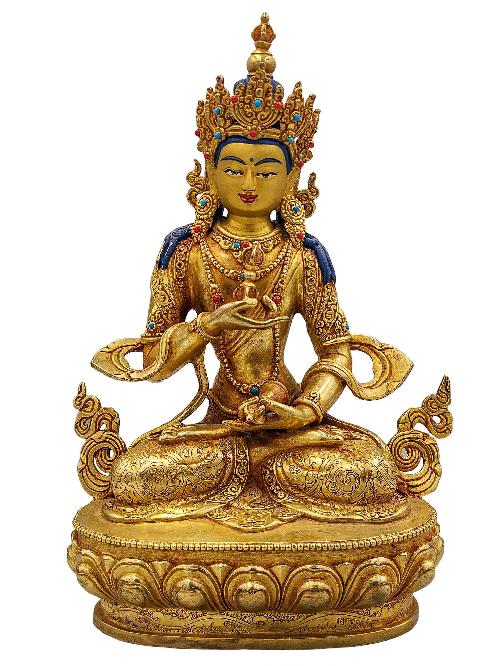 vajrasattva, Buddhist Handmade Statue, face Painted And gold Plated, high Quality