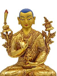 [tsongkhapa], Buddhist Handmade Statue, [face Painted] And [gold Plated], [high Quality]