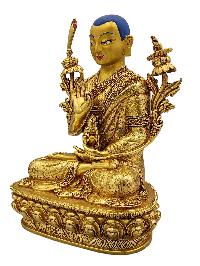 [tsongkhapa], Buddhist Handmade Statue, [face Painted] And [gold Plated], [high Quality]