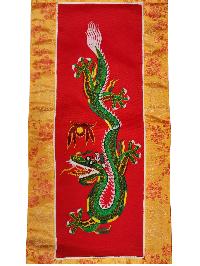 Tibetan Cochin Brocade Wall Hanging With Embroidered Dragon, Color 