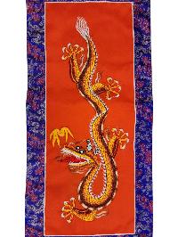 Tibetan Cochin Brocade Wall Hanging With Embroidered Dragon, Color 