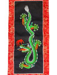 Tibetan Cochin Brocade Wall Hanging With Embroidered Dragon, Color 