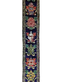 Tibetan Cochin Brocade Wall Hanging With Embroidered Ashtamangala, Color 