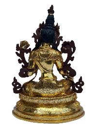 [green Tara], Buddhist Handmade Statue, [full Gold Plated], [painted Face]