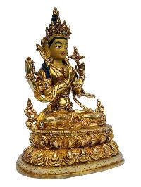 [chenrezig], Buddhist Handmade Statue, [full Gold Plated], [painted Face]