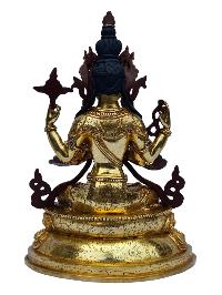 [chenrezig], Buddhist Handmade Statue, [full Gold Plated], [painted Face]