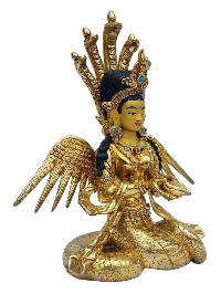 [naga Kanya], Buddhist Handmade Statue, [full Gold Plated], [painted Face]