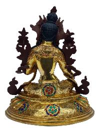 [green Tara], Buddhist Handmade Statue, [full Gold Plated], [painted Face]