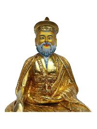 [4th Zhabdrung Rinpoche], Buddhist Handmade Statue, [full Gold Plated], [painted Face]