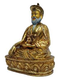 [4th Zhabdrung Rinpoche], Buddhist Handmade Statue, [full Gold Plated], [painted Face]