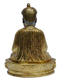 [4th Zhabdrung Rinpoche], Buddhist Handmade Statue, [full Gold Plated], [painted Face]