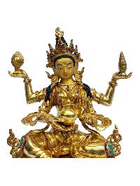 [lakshmi], Buddhist Handmade Statue, [full Gold Plated], [painted Face]