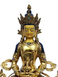 [aparimita], Buddhist Handmade Statue, [full Gold Plated], [painted Face]