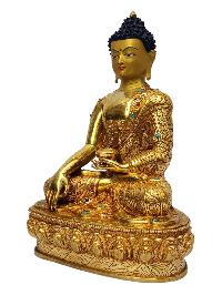 [shakyamuni Buddha], Buddhist Handmade Statue, [full Gold Plated], [painted Face]