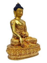 [shakyamuni Buddha], Buddhist Handmade Statue, [full Gold Plated], [painted Face]