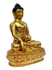 [shakyamuni Buddha], Buddhist Handmade Statue, [full Gold Plated], [painted Face]