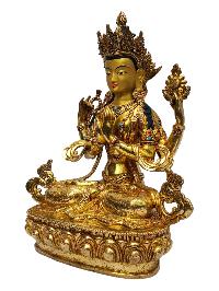 [chenrezig], Buddhist Handmade Statue, [full Gold Plated], [painted Face]