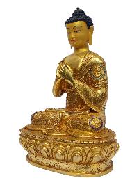 [vairochana Buddha], Buddhist Handmade Statue, [full Gold Plated], [painted Face]