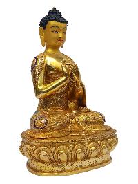 [vairochana Buddha], Buddhist Handmade Statue, [full Gold Plated], [painted Face]