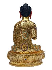 [vairochana Buddha], Buddhist Handmade Statue, [full Gold Plated], [painted Face]