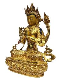 [chenrezig], Buddhist Handmade Statue, [full Gold Plated], [painted Face]