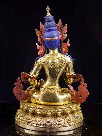 [vajrasattva], Buddhist Handmade Statue, [full Fire Gold Plated], [face Painted],[stone Setting]