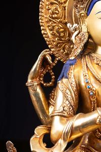 [chenrezig], Buddhist Handmade Statue, [full Fire Gold Plated], [face Painted]