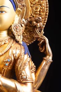 [chenrezig], Buddhist Handmade Statue, [full Fire Gold Plated], [face Painted]