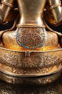 [chenrezig], Buddhist Handmade Statue, [full Fire Gold Plated], [face Painted]