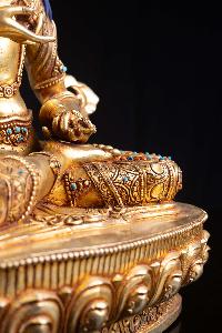 [vajrasattva], Buddhist Handmade Statue, [full Fire Gold Plated], [face Painted]