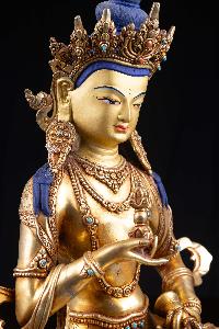 [vajrasattva], Buddhist Handmade Statue, [full Fire Gold Plated], [face Painted]