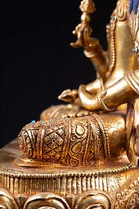 [vajrasattva], Buddhist Handmade Statue, [full Fire Gold Plated], [face Painted]