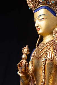 [vajrasattva], Buddhist Handmade Statue, [full Fire Gold Plated], [face Painted]