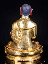 [tsongkhapa], Buddhist Handmade Statue, [full Fire Gold Plated], [face Painted]