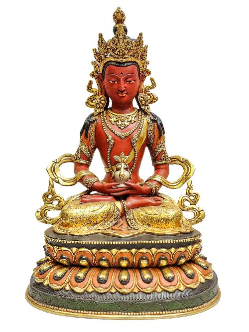 [aparimita], Tibetan Buddhist Handmade Statue, [partly Fire Gold Plated], [high Quality], Thangka Color Finishing