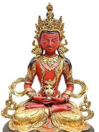 [aparimita], Tibetan Buddhist Handmade Statue, [partly Fire Gold Plated], [high Quality], Thangka Color Finishing