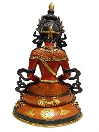 [aparimita], Tibetan Buddhist Handmade Statue, [partly Fire Gold Plated], [high Quality], Thangka Color Finishing