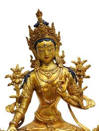 [white Tara], Buddhist Handmade Statue, [full Gold Plated], [painted Face], [high Quality]