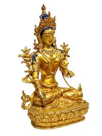 [white Tara], Buddhist Handmade Statue, [full Gold Plated], [painted Face], [high Quality]