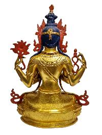 [chenrezig], Buddhist Handmade Statue, [full Gold Plated], [painted Face], [high Quality]