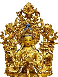 [maitreya Buddha
], Buddhist Handmade Statue, [full Gold Plated], [painted Face]