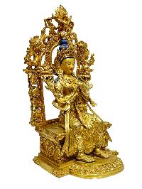 [maitreya Buddha
], Buddhist Handmade Statue, [full Gold Plated], [painted Face]