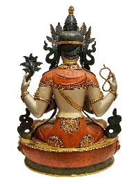 [chenrezig], Tibetan Buddhist Handmade Statue, [partly Fire Gold Plated], [high Quality]