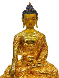 [shakyamuni Buddha], Buddhist Handmade Statue, [full Gold Plated], [painted Face]